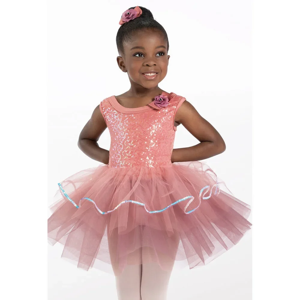 Pre-Owned Dance Costume Weissman 14400 Intermediate Child Pink Layered Tutu Dre